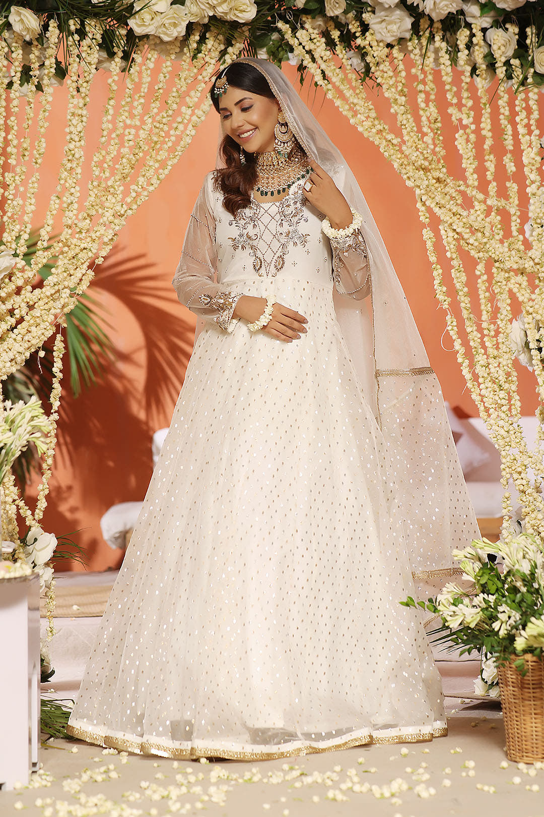 SANA'S organza maxi dress Pakistan occasion wear