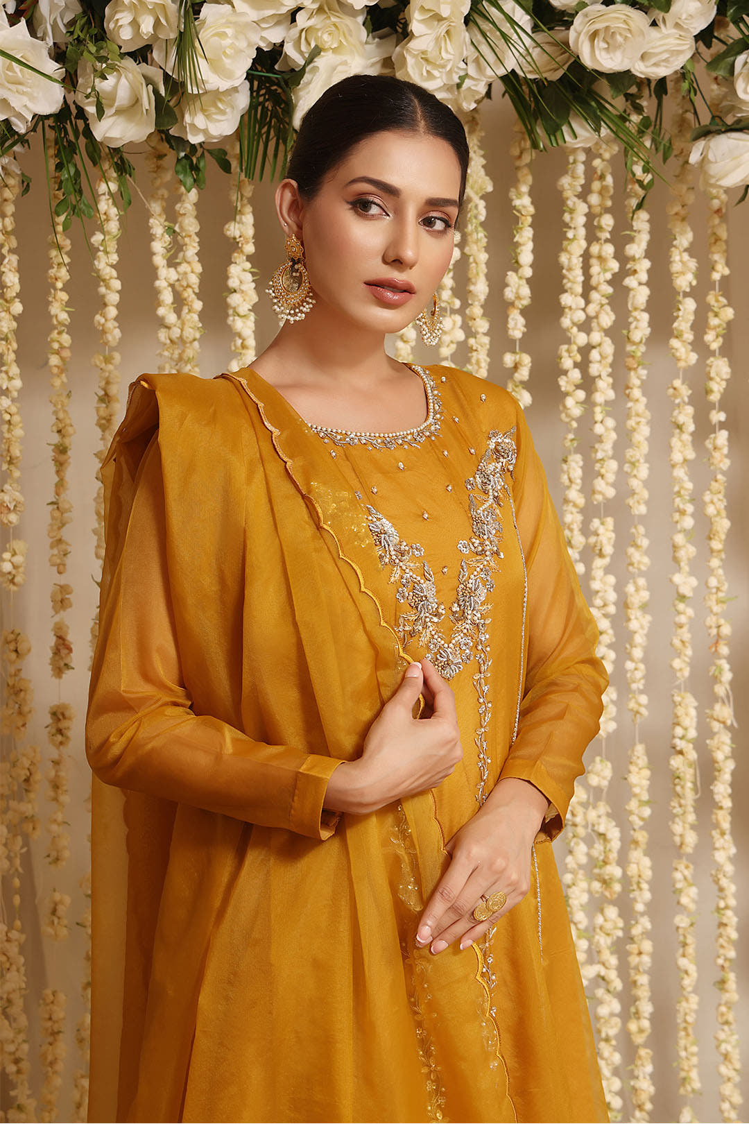 SANA'S red embroidered suit Pakistan occasion wear
