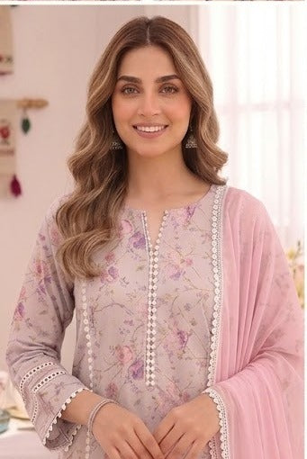 Floral Printed Lawn Chicken Kari 3pc Suit| ZEB |S123288