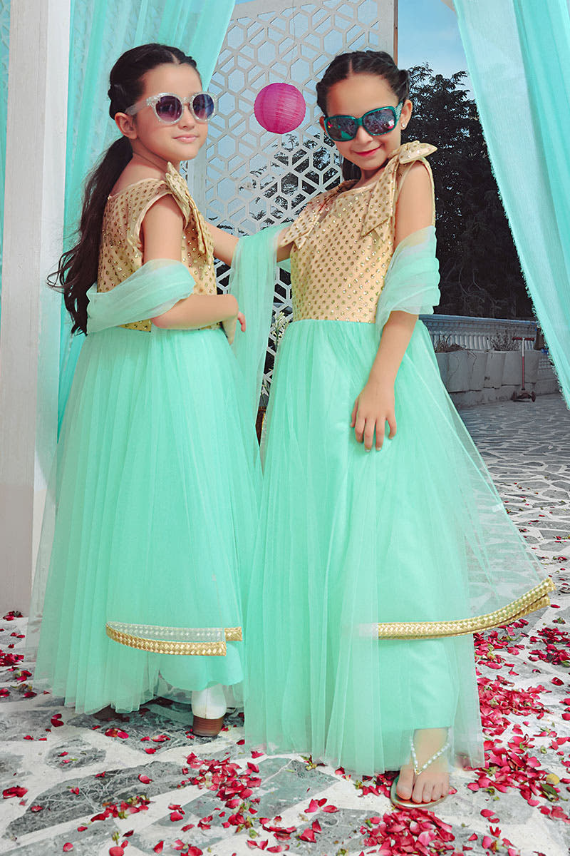 SANA'S net maxi dress Pakistan occasion wear