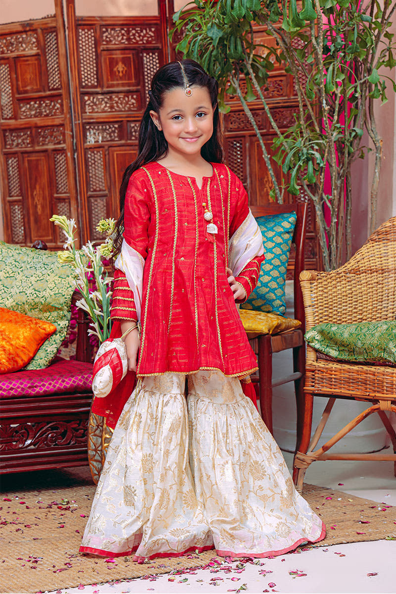 SANA'S zari cotton gharara suit Pakistan occasion wear