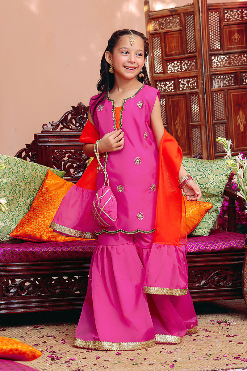 SANA'S red embroidered gharara suit Pakistan occasion wear