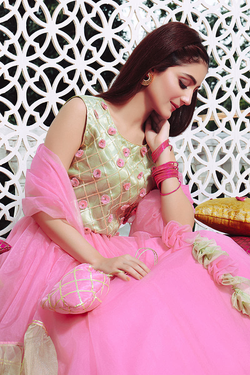 SANA'S red embroidered lehenga Pakistan occasion wear