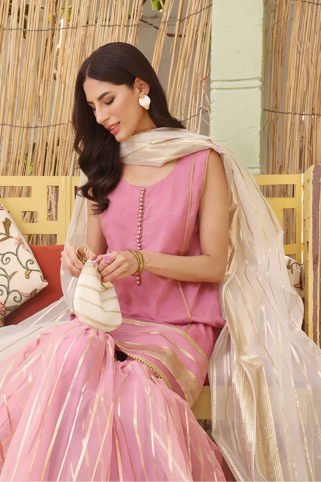 SANA'S organza gharara suit Pakistan Eid