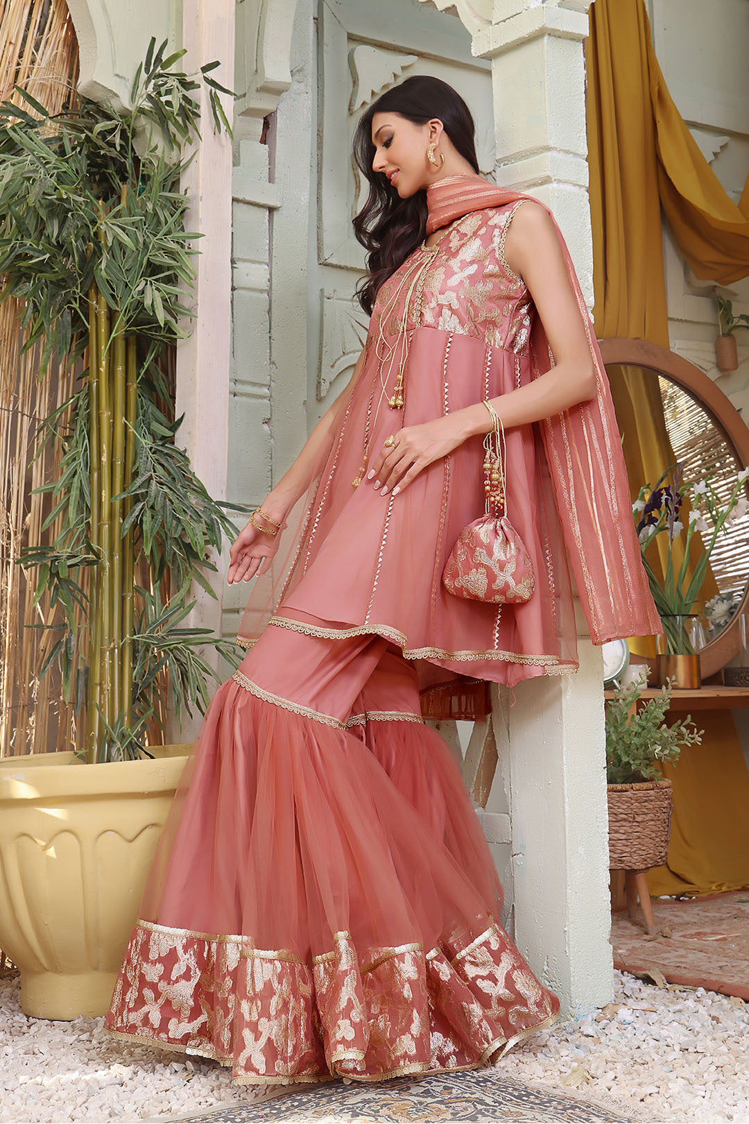 Lorex & Net Gharara 3pc Suit | SHIREEN FESTIVE | G123162