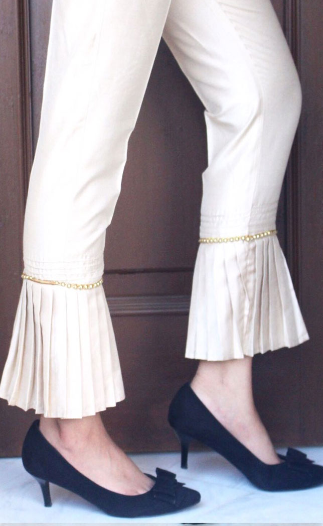 Raw Silk Pleated Pants | BOTTOMS | T1119