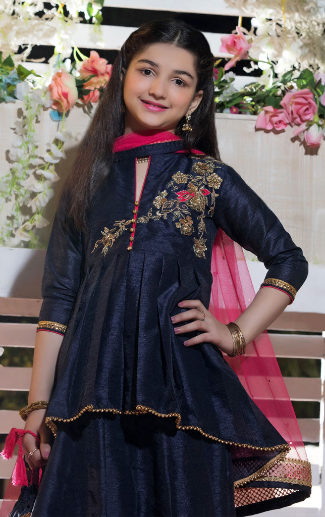 Handwork Embroidered Raw Silk Peplum Style Lehenga | WC1718 | S1338 - SANA'S