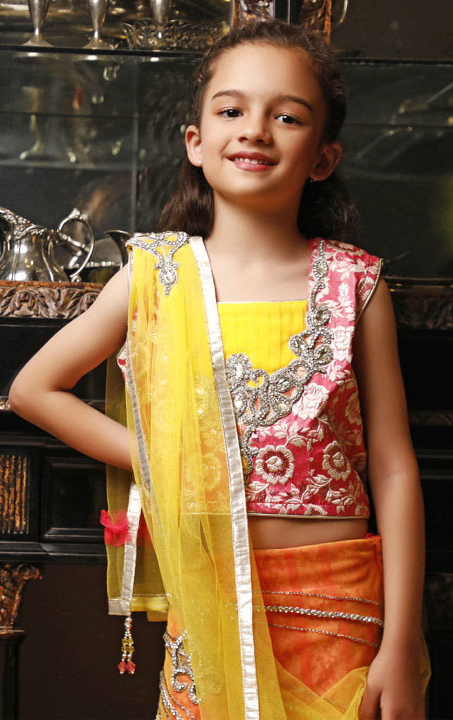 SANA'S red embroidered saree Pakistan occasion wear