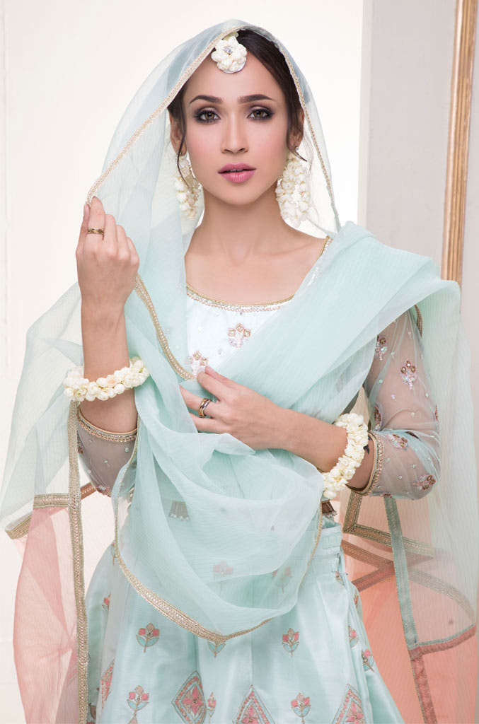 SANA'S red embroidered lehenga Pakistan occasion wear