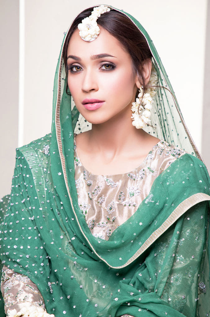 SANA'S red embroidered organza lehenga Pakistan occasion wear