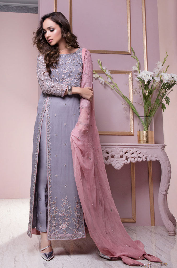 Handwork Embroidered Chiffon Long Style 3pc Suit SHAHIZAIB Vol S201928