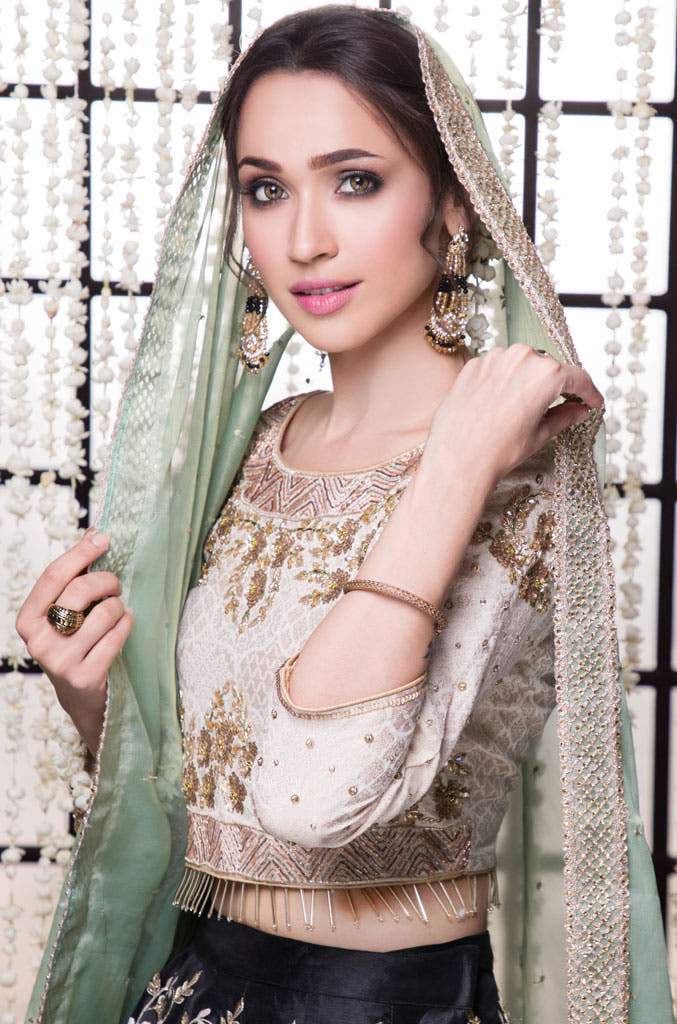 SANA'S red embroidered lehenga Pakistan occasion wear