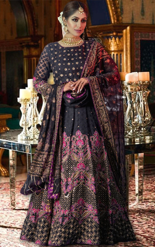 SANA'S red embroidered organza lehenga Pakistan occasion wear