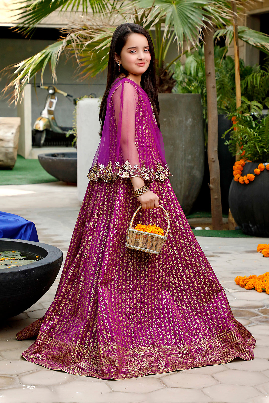 Screen Printed Cape Style Embroidered Long Maxi | WC1920 | M3020