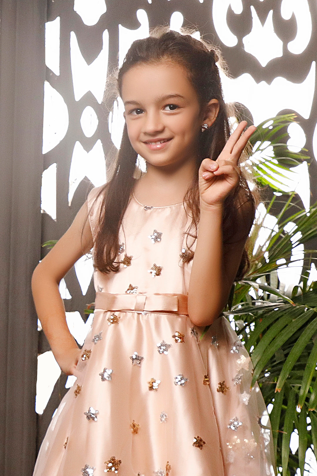 Sequins Star Net Frock | EG17 | F2065