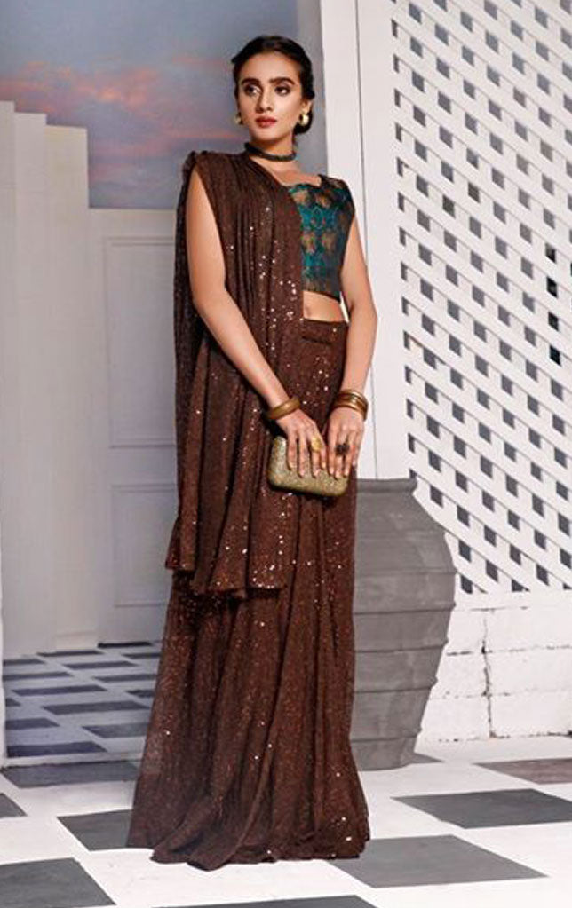 Self Sequins Banarsi Luxury Saree | SHEHNAI | SR20203