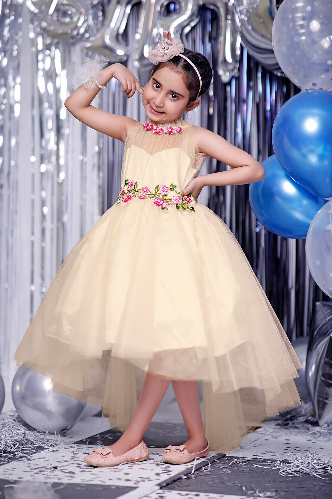 SANA'S net frock Pakistan party wear