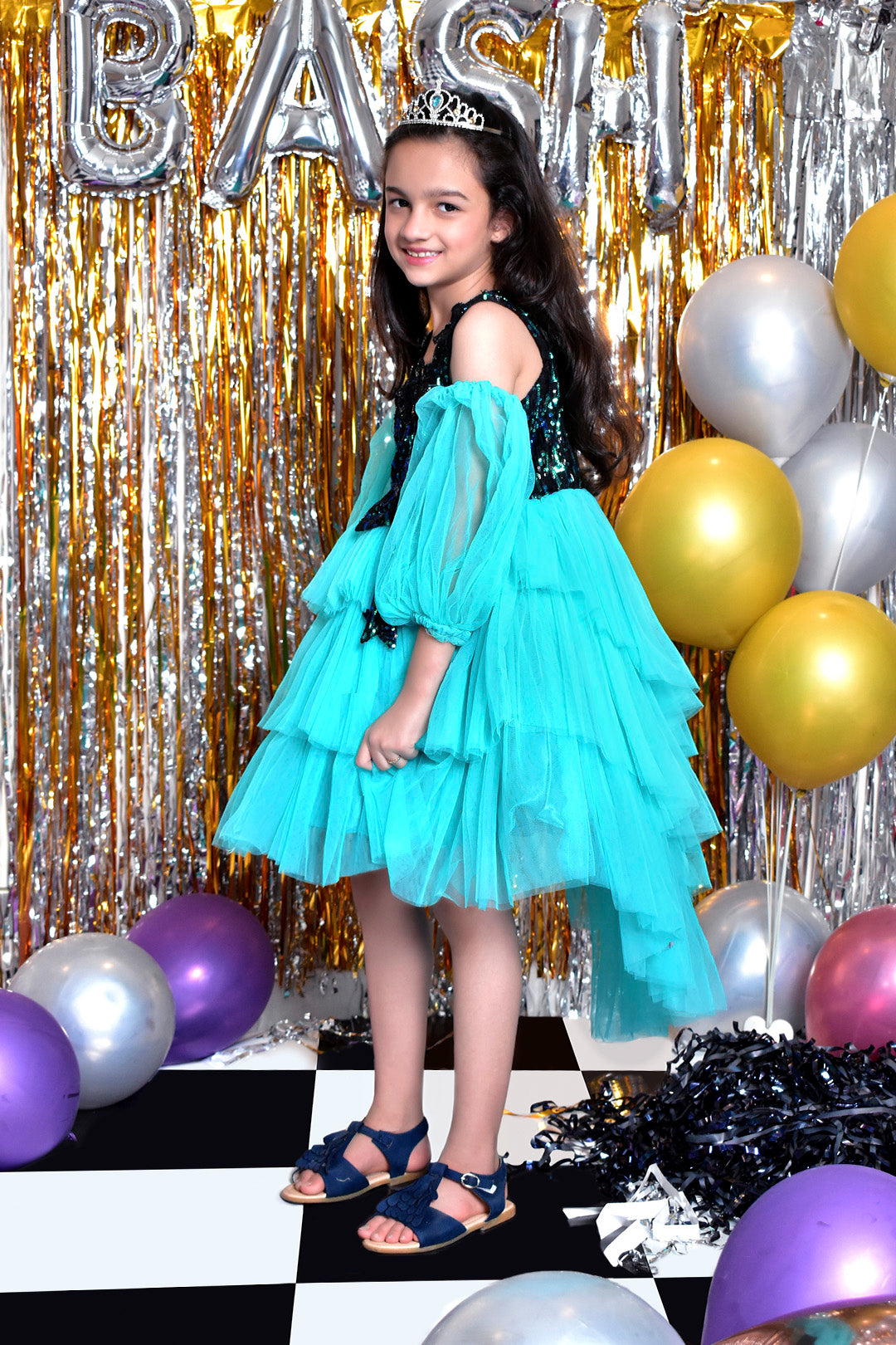 Multilayers Textured Sequins Flare Frock | BIRTHDAY BASH | F2121