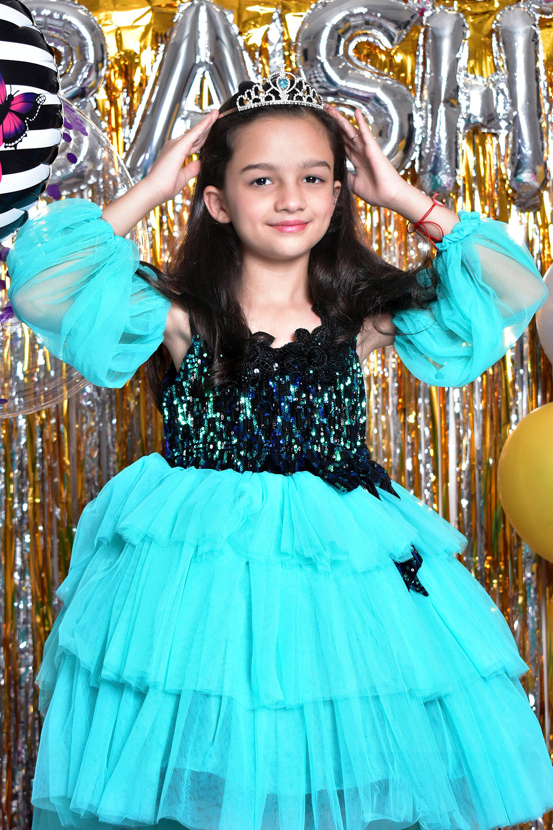 Multilayers Textured Sequins Flare Frock | BIRTHDAY BASH | F2121