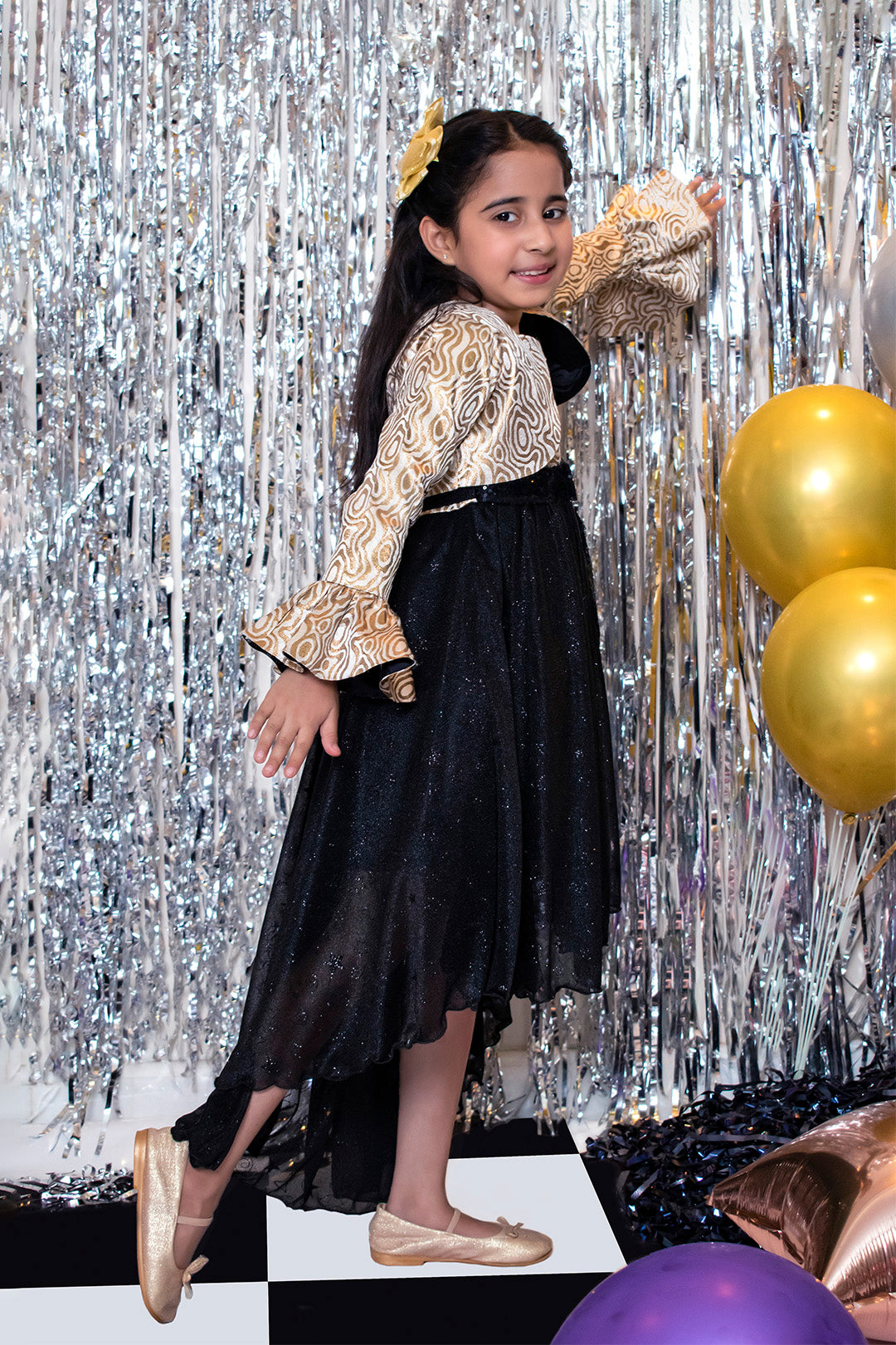 Shimmer Brocade High Low Hem Frock | BIRTHDAY BASH | F2085