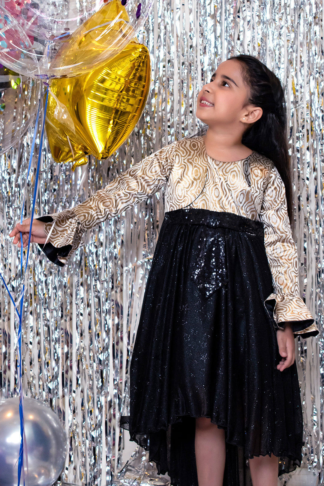 Shimmer Brocade High Low Hem Frock | BIRTHDAY BASH | F2085