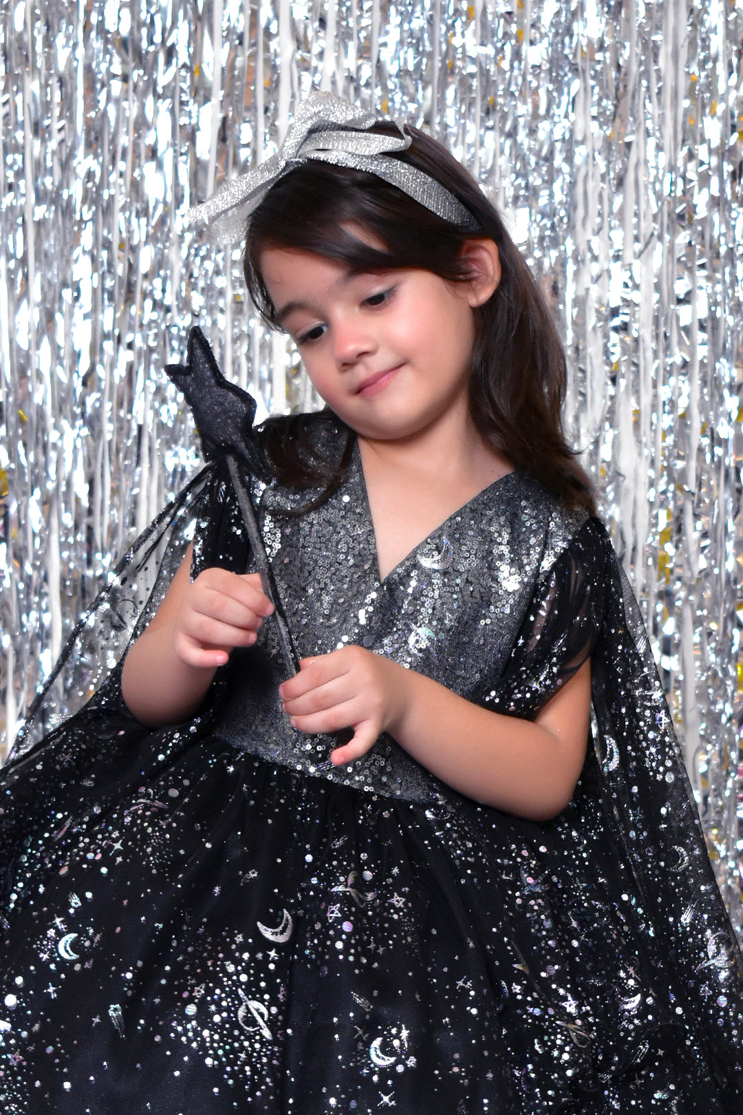 Metallic Starry Net Flare Frock | BIRTHDAY BASH | F2147