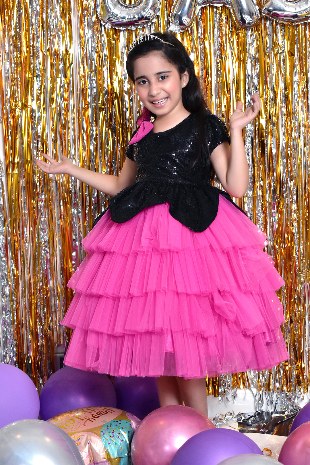 Multilayers Sequins Net Flare Frock | BIRTHDAY BASH | F2132