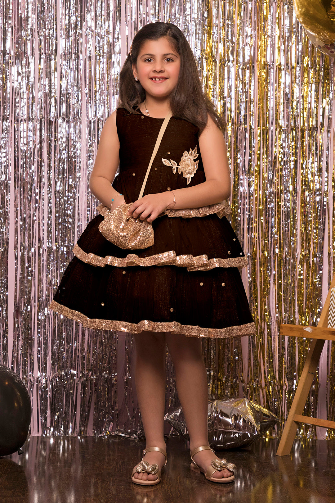 Shimmer Crinkle Layered Frock | BIRTHDAY BASH | F2116