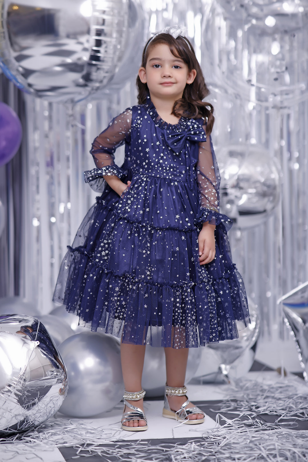 Ruffled Glitter Net Frock | BIRTHDAY BASH | F2082