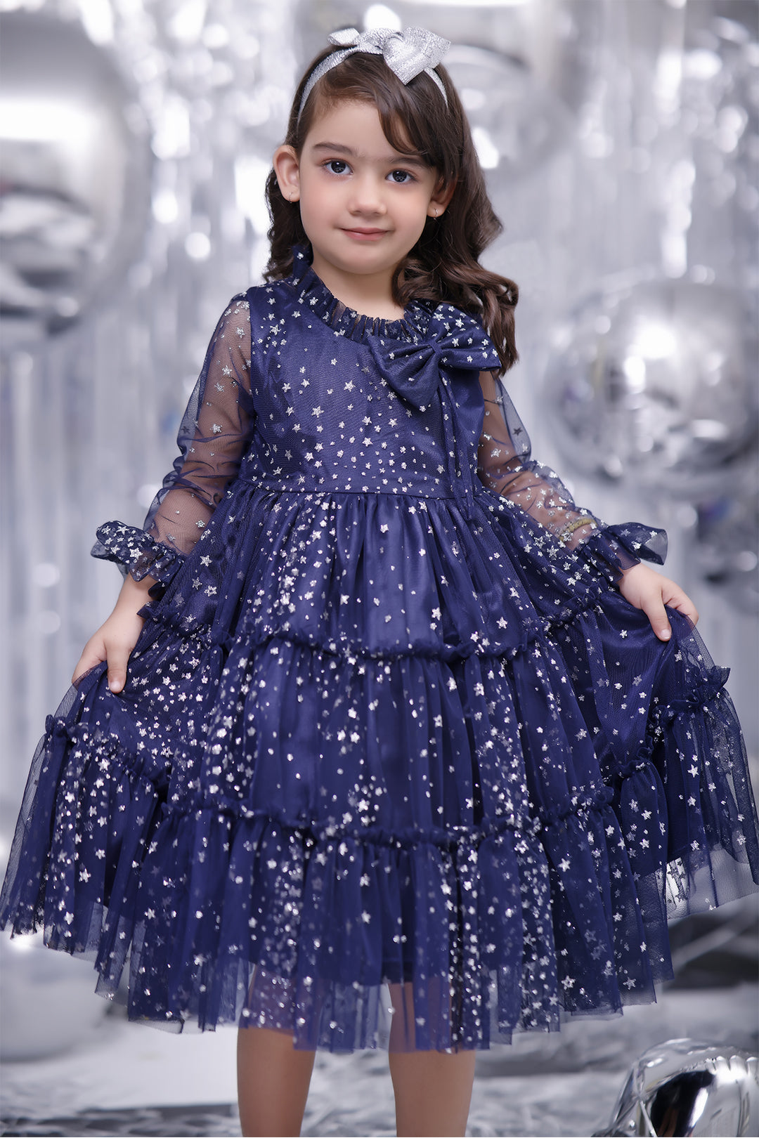 Ruffled Glitter Net Frock | BIRTHDAY BASH | F2082
