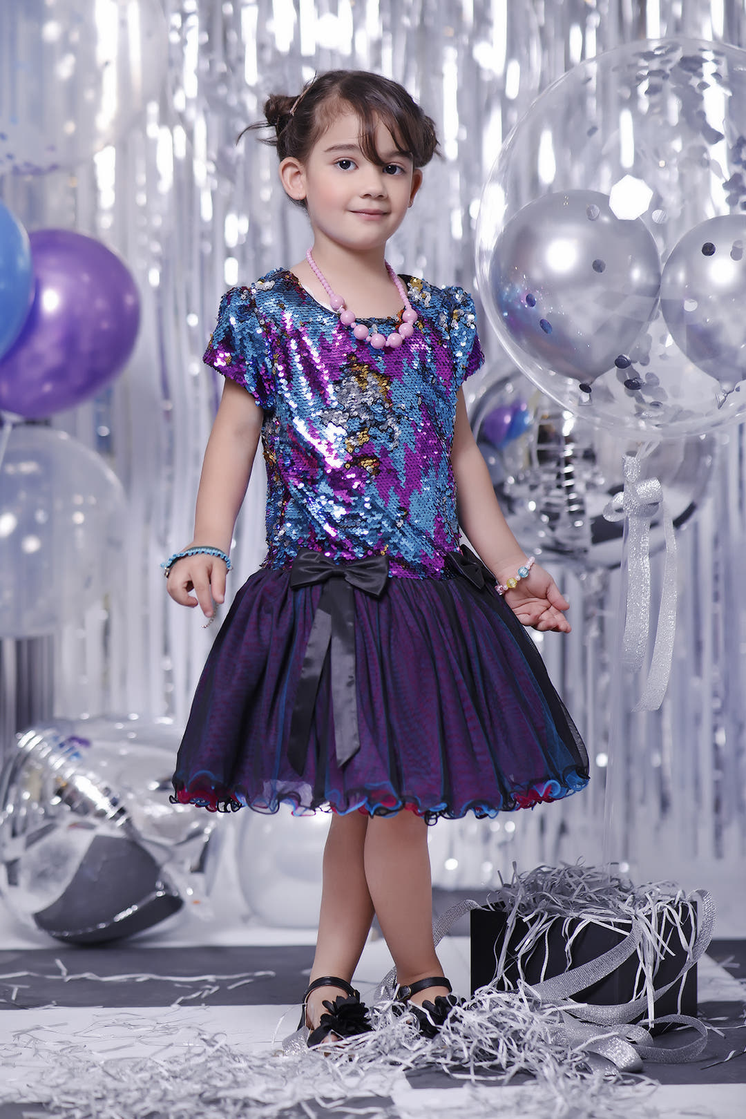 SANA'S net frock Pakistan party wear