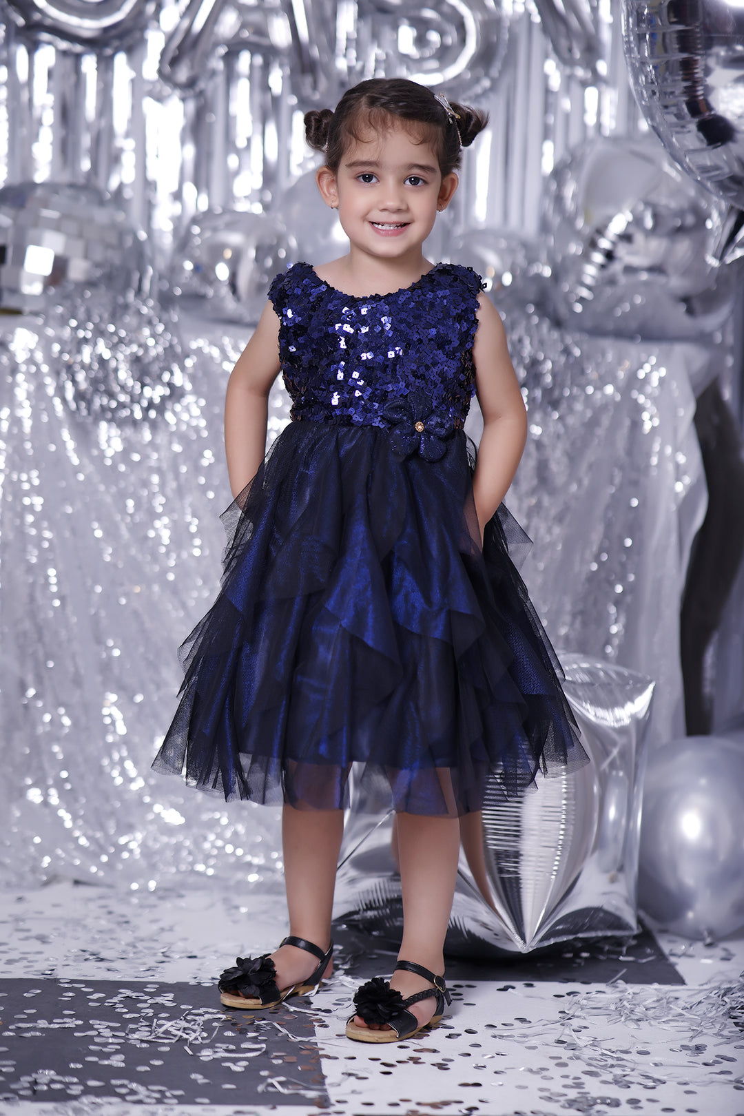 Square Sequins Net Frock | BIRTHDAY BASH | F2107