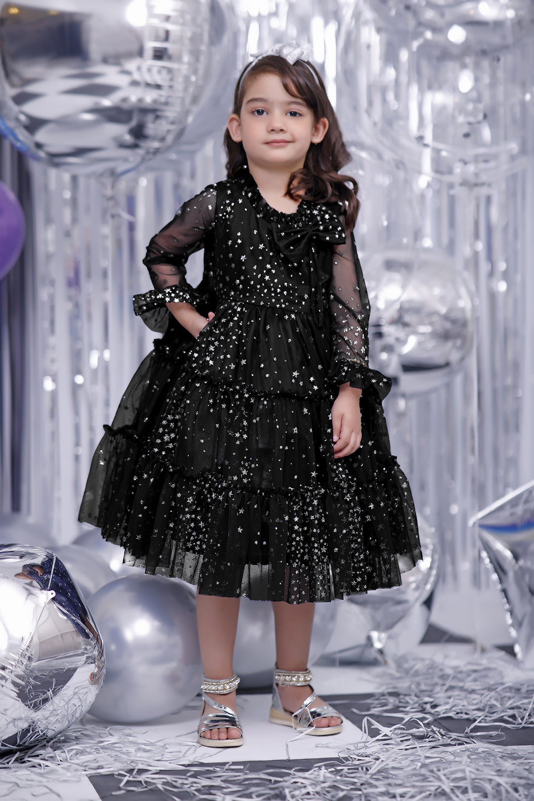 Ruffled Glitter Net Frock | BIRTHDAY BASH | F2082