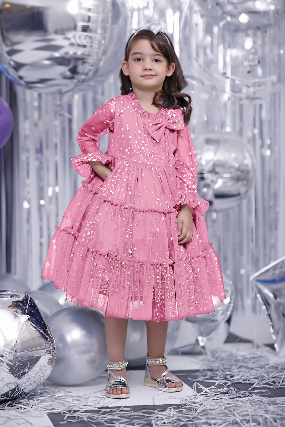 Ruffled Glitter Net Frock | BIRTHDAY BASH | F2082