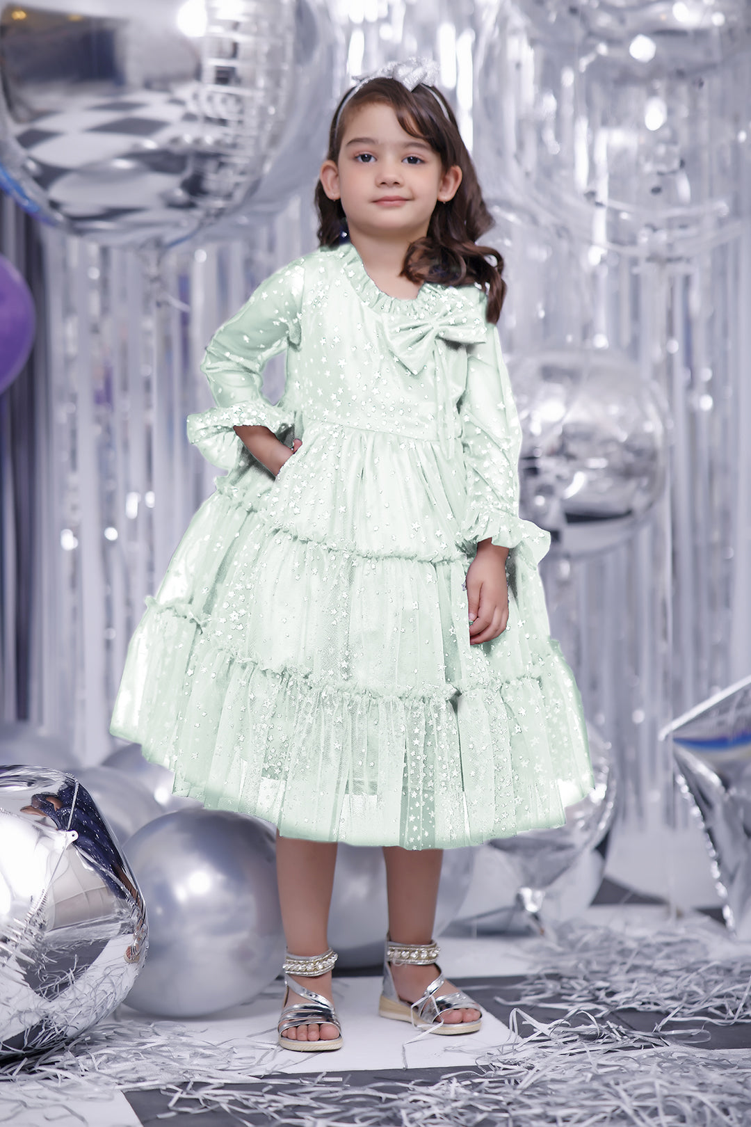 Ruffled Glitter Net Frock | BIRTHDAY BASH | F2082