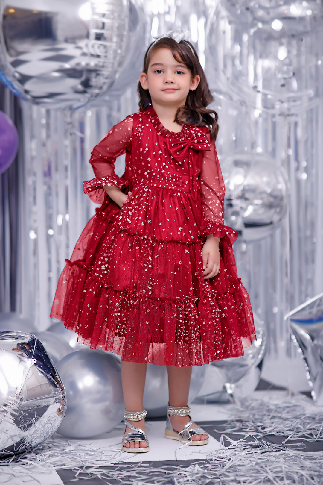 Ruffled Glitter Net Frock | BIRTHDAY BASH | F2082