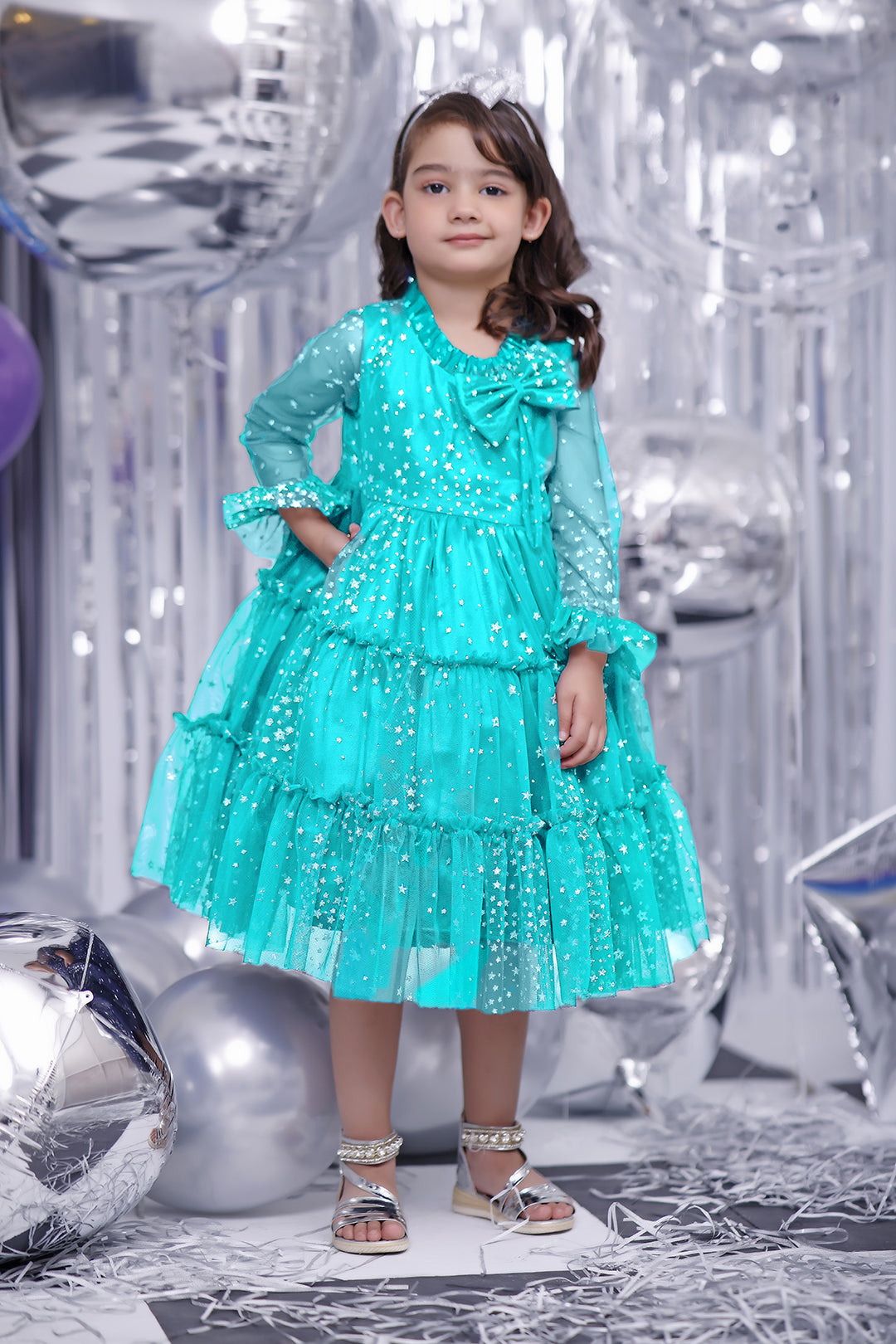 Ruffled Glitter Net Frock | BIRTHDAY BASH | F2082