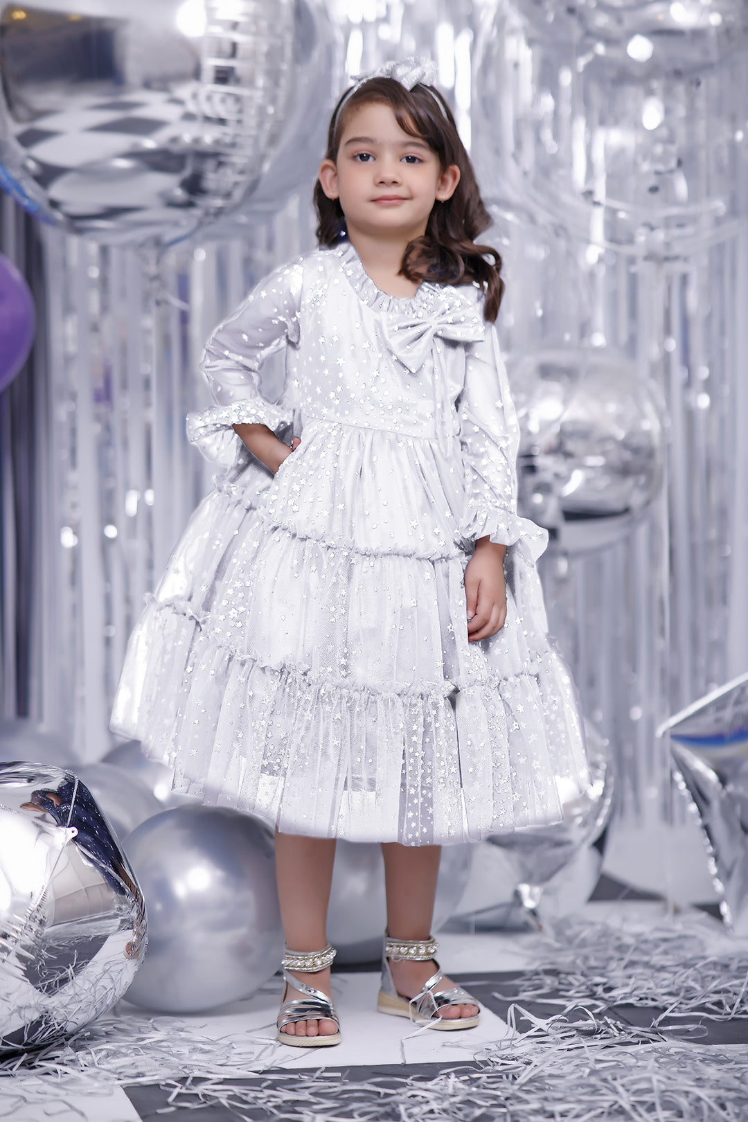 Ruffled Glitter Net Frock | BIRTHDAY BASH | F2082
