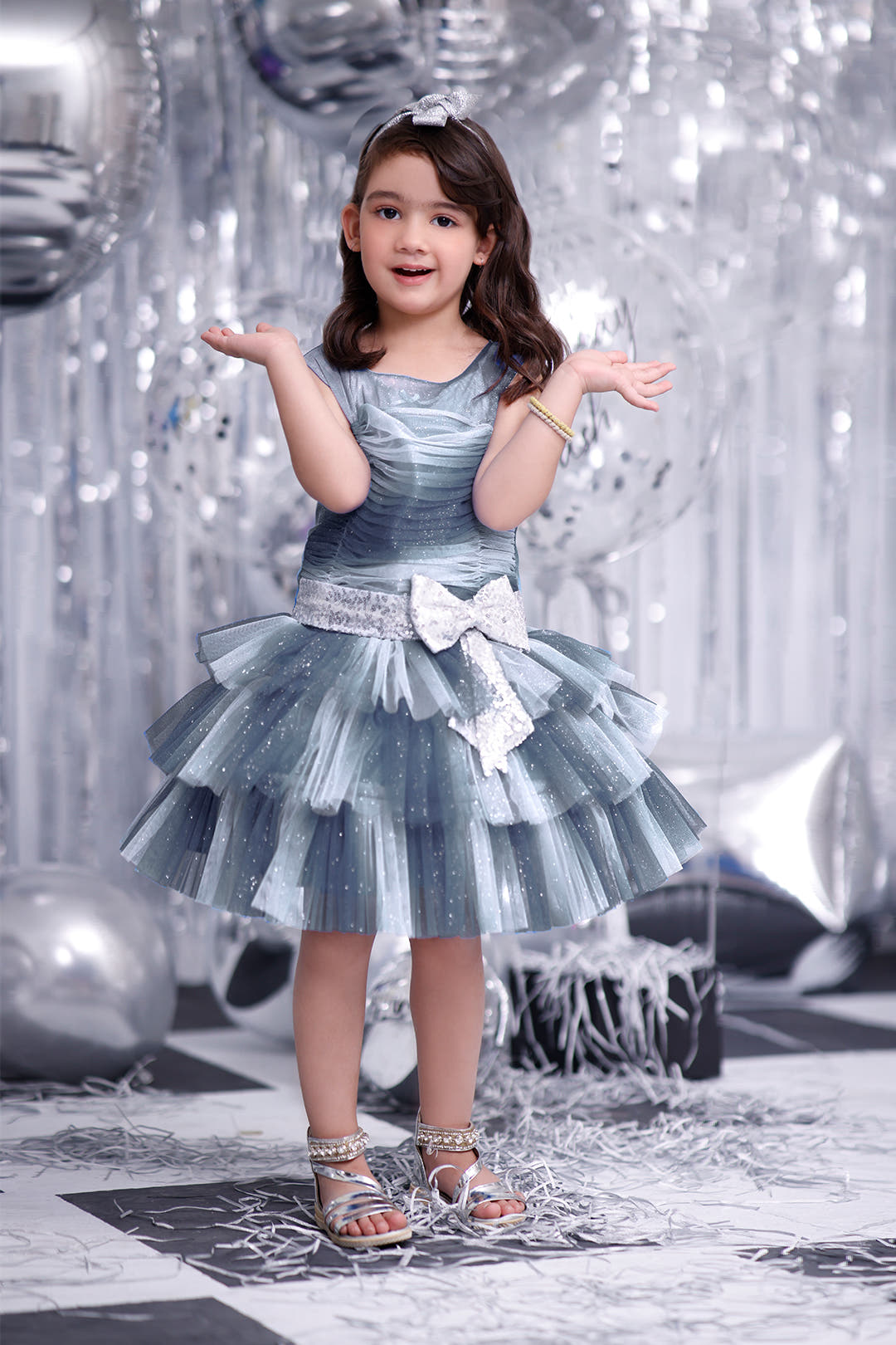 SANA'S net frock Pakistan party wear