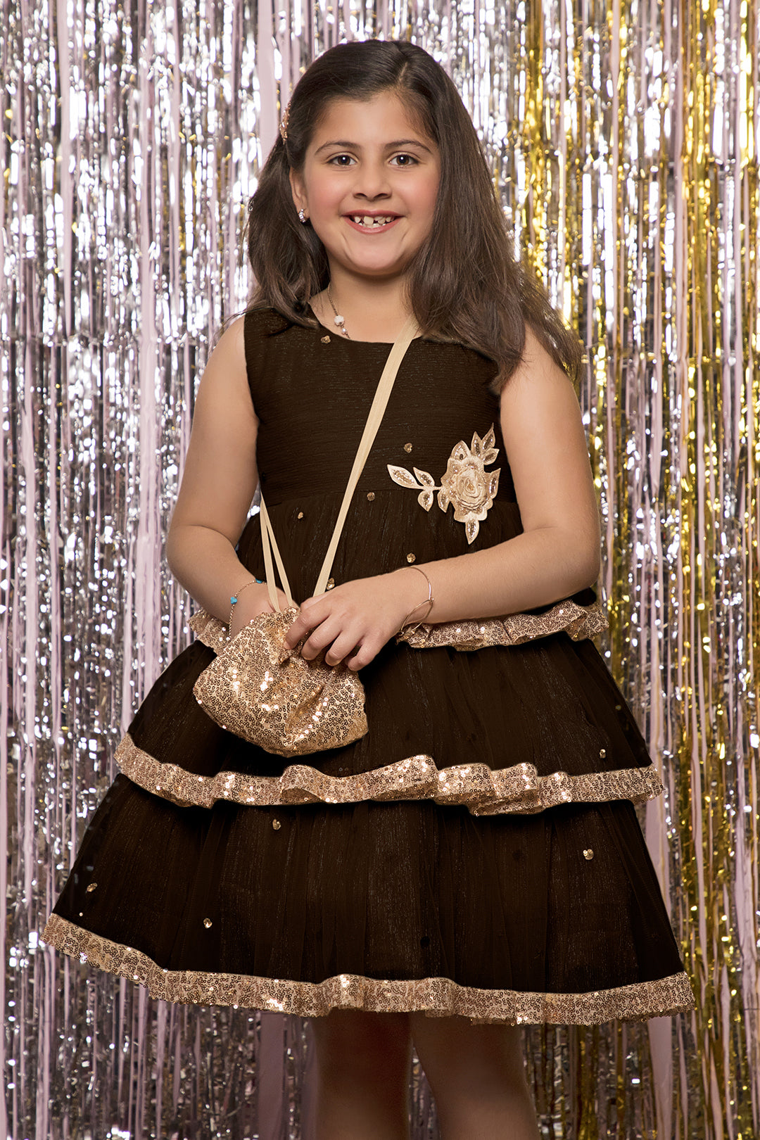 Shimmer Crinkle Layered Frock | BIRTHDAY BASH | F2116