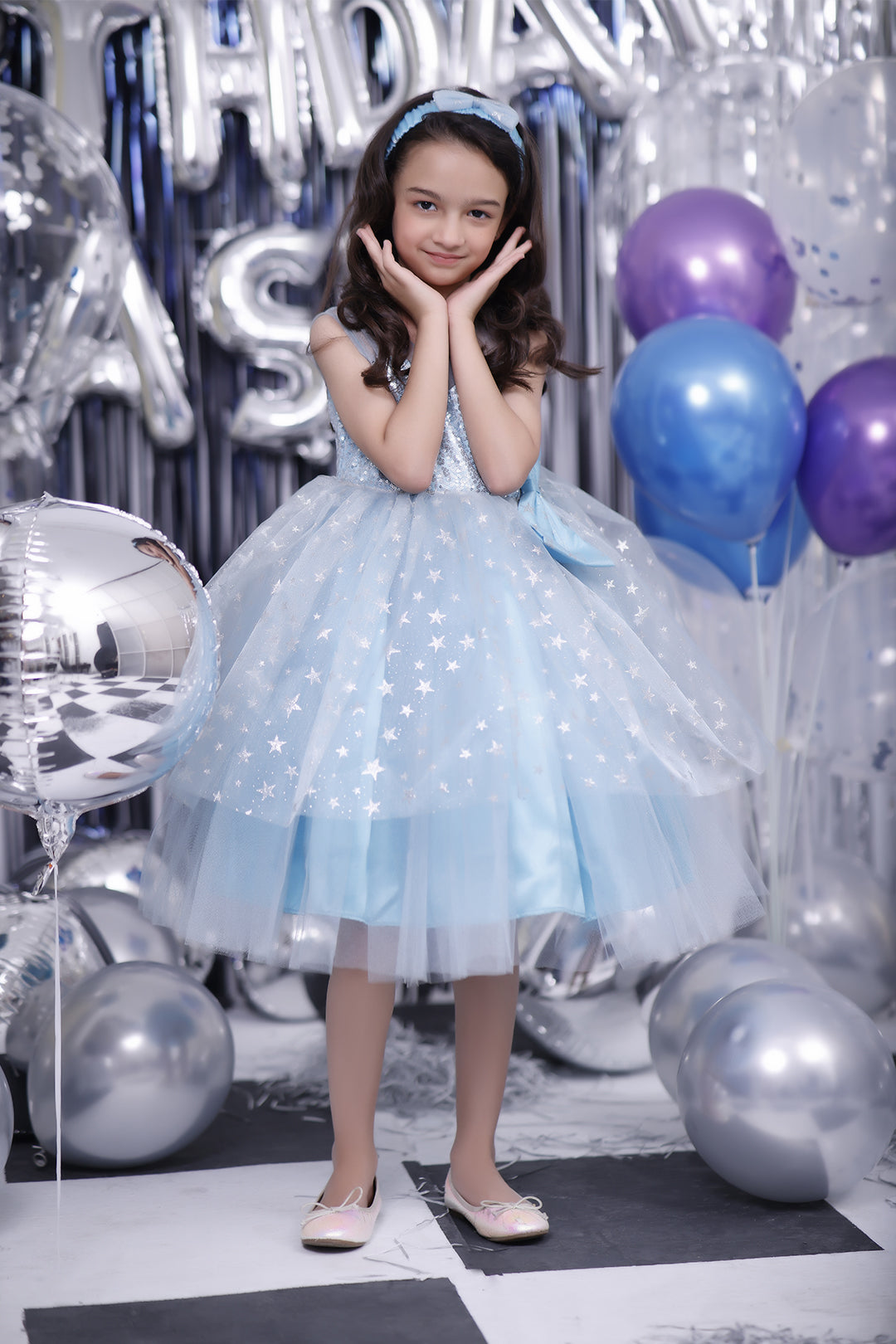 Star Organza Net Frock | BIRTHDAY BASH | F2093