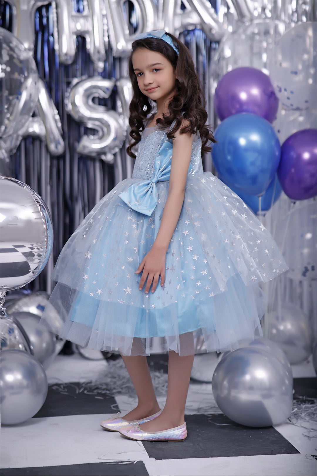 Star Organza Net Frock | BIRTHDAY BASH | F2093