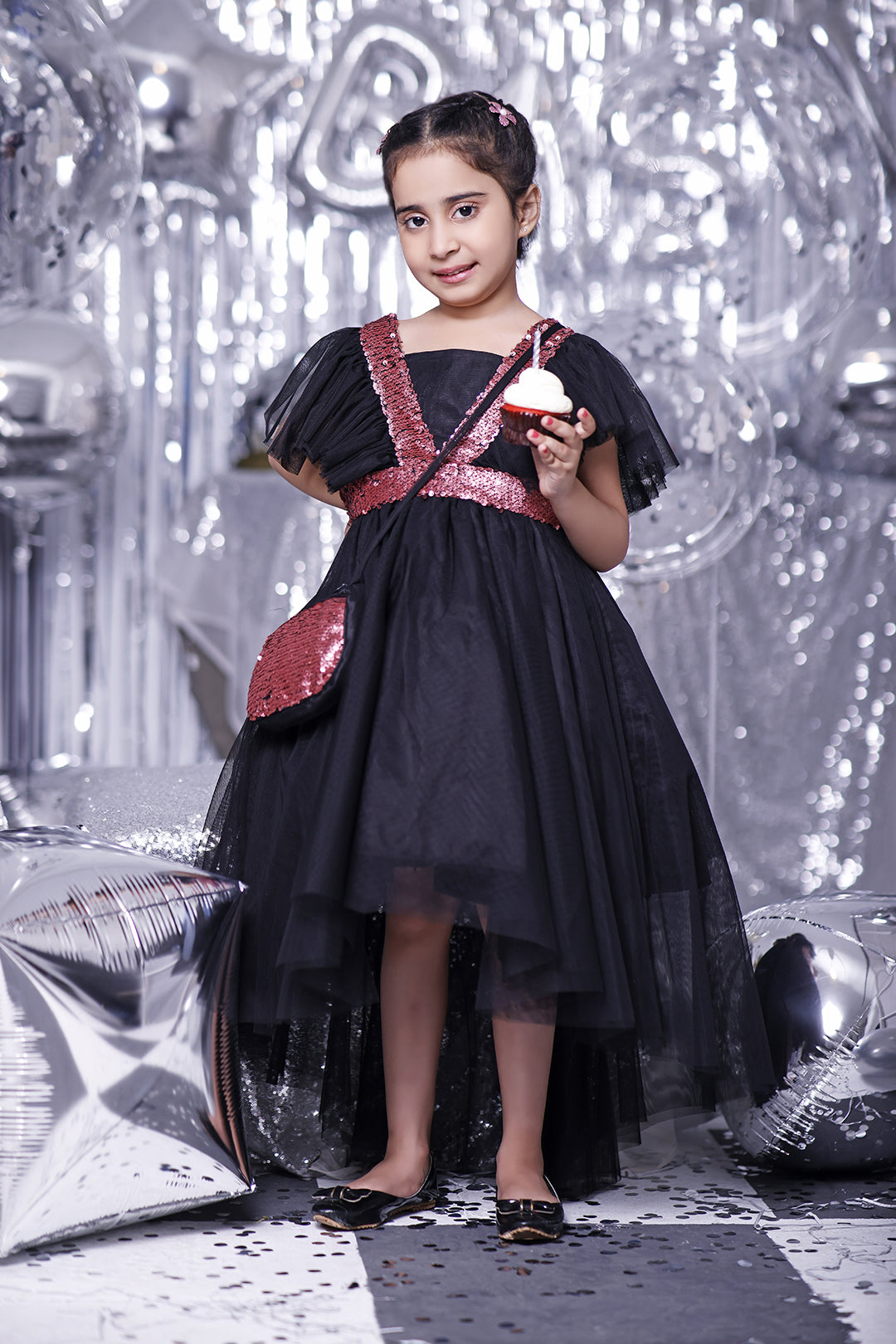 Sequins Net Ruffled Frock | BIRTHDAY BASH | F2114