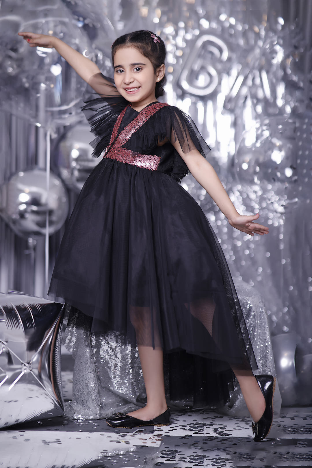 SANA'S net frock Pakistan party wear