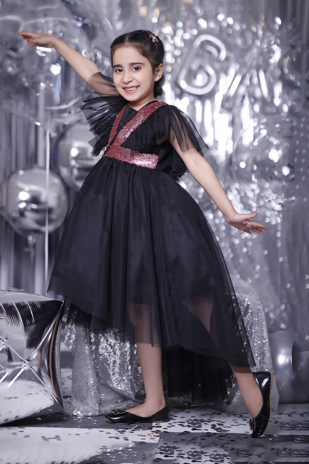 Sequins Net Ruffled Frock | BIRTHDAY BASH | F2114