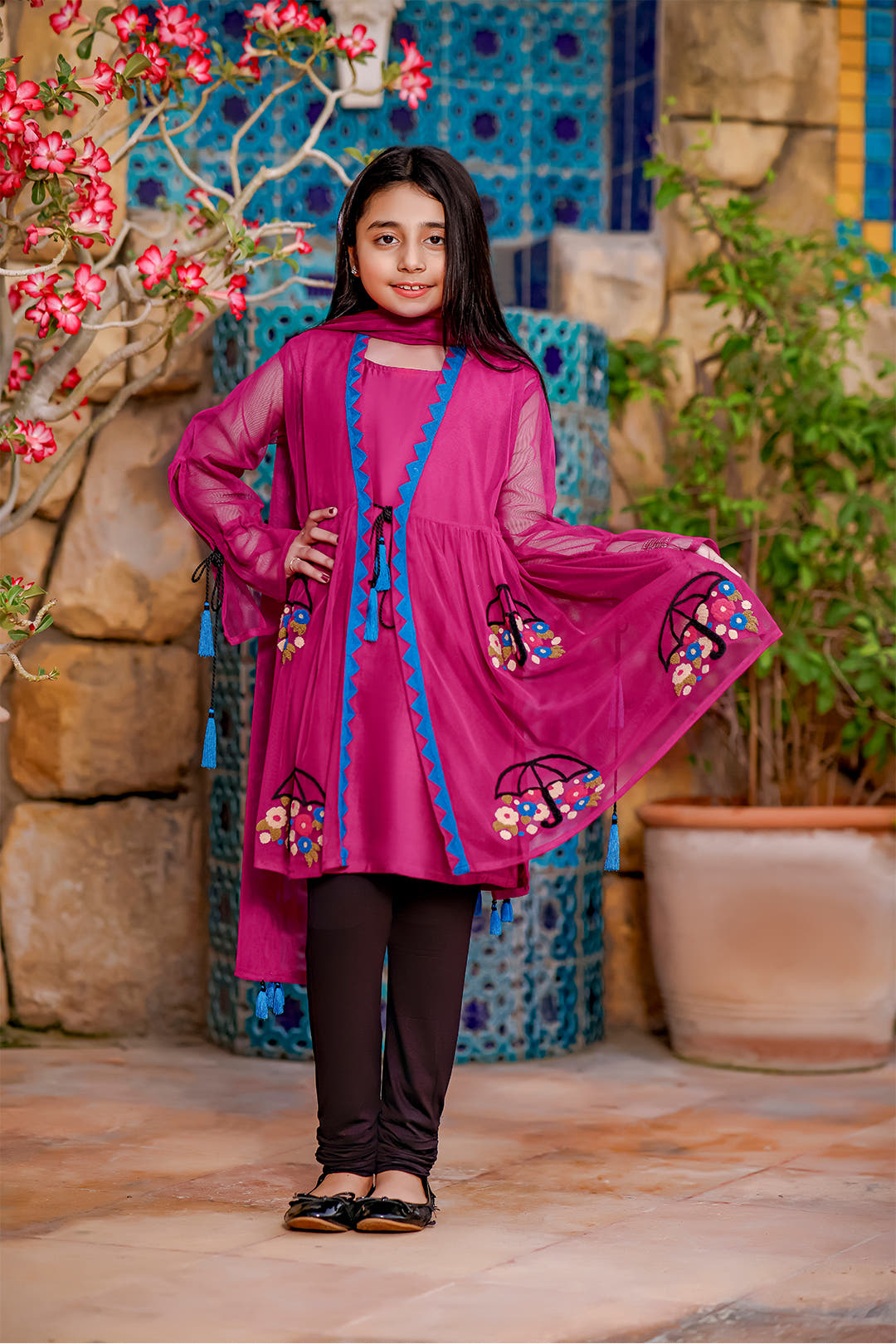 SANA'S red embroidered net suit Pakistan Eid