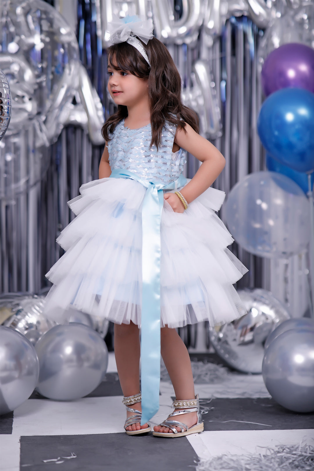 Sequins Net Flayer Frock | BIRTHDAY BASH | F2112