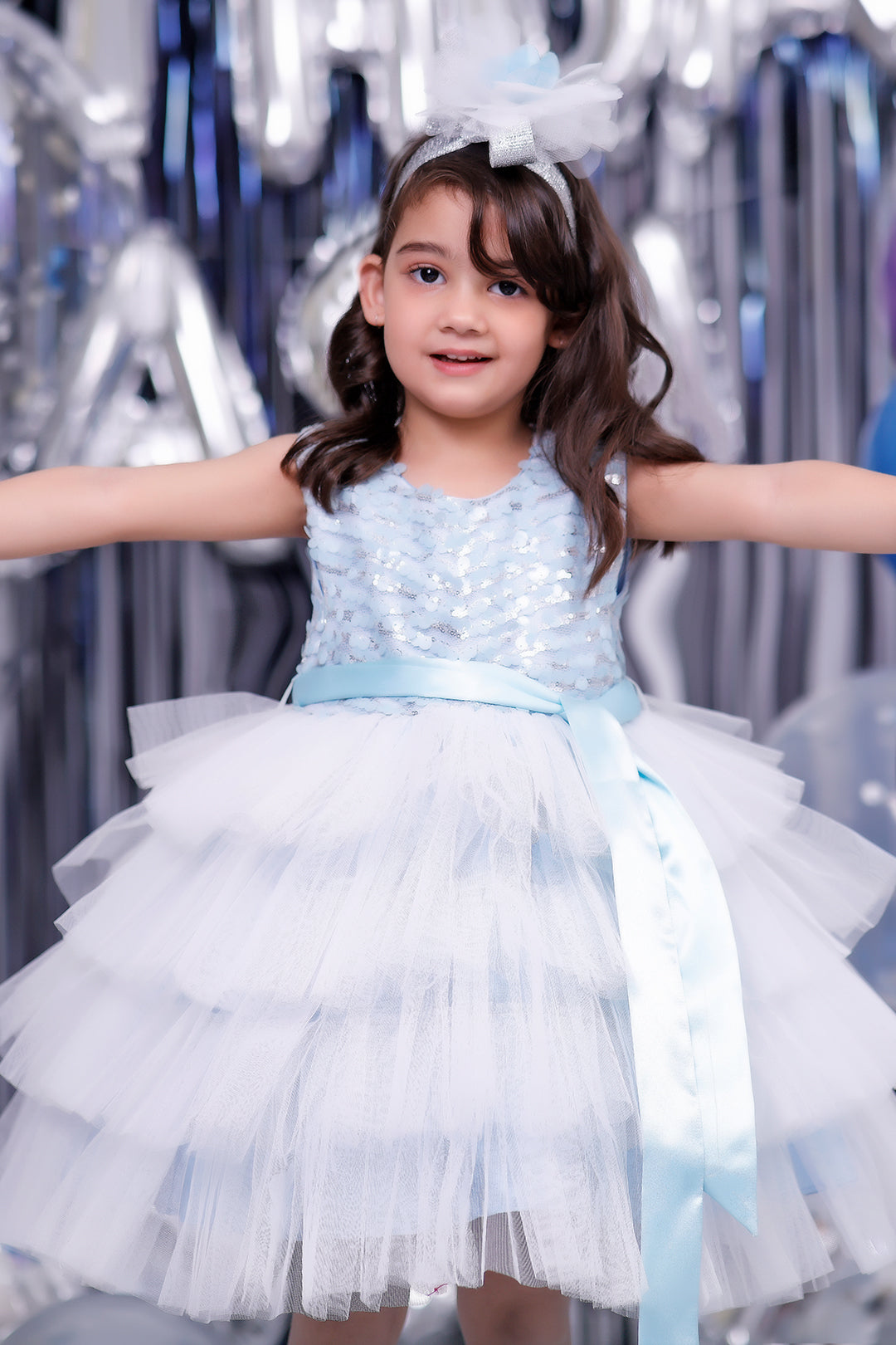 Sequins Net Flayer Frock | BIRTHDAY BASH | F2112