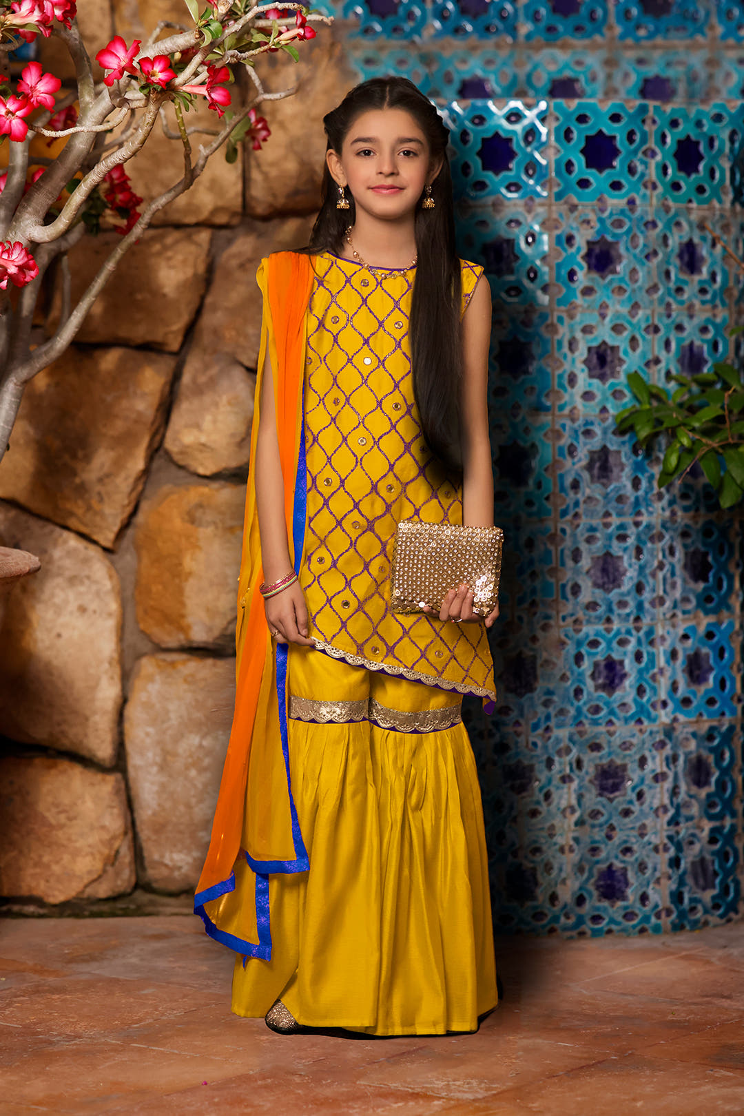 SANA'S red embroidered net gharara suit Pakistan Eid