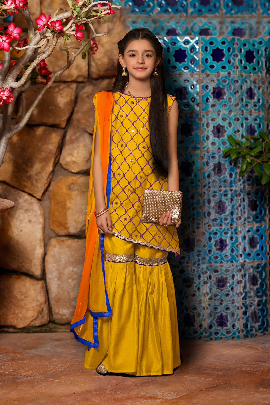 SANA'S red embroidered net gharara suit Pakistan Eid